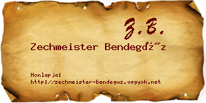 Zechmeister Bendegúz névjegykártya